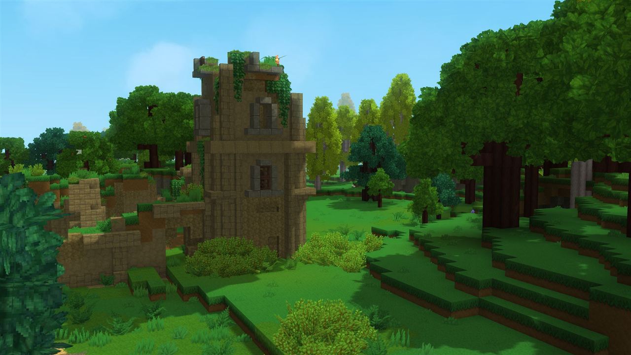 Hytale Zone 1 Verdant Grove gameplay — adventuring through a lush forest on a Hytale server