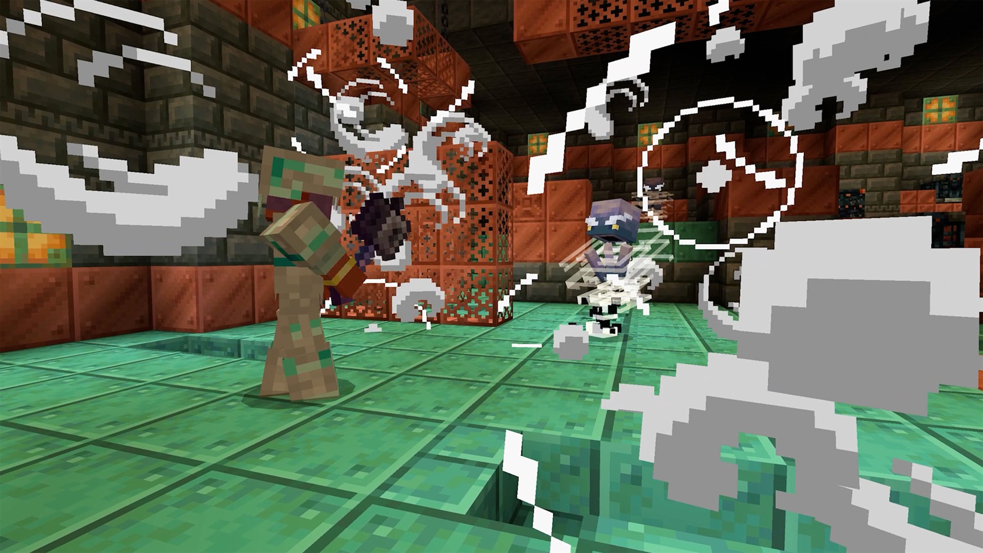 Trial chamber combat against the Breeze in Minecraft — co-op dungeon fights on a free Minecraft server